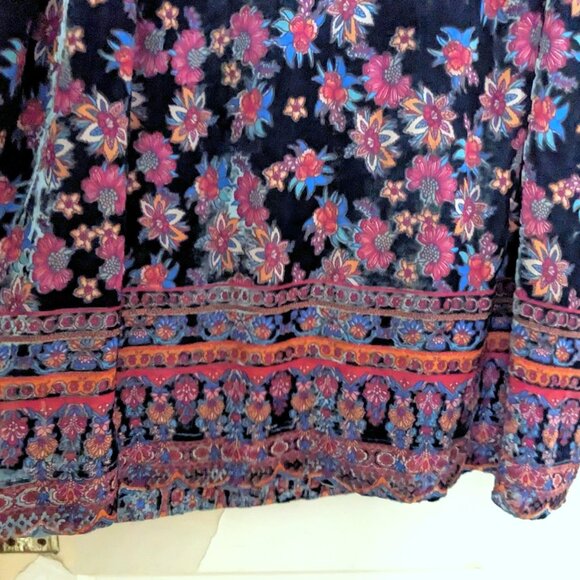 Johnny Was Pete & Greta Betimo Burnout Tunic Dress Sheer Floral Boho Size XS - Picture 5 of 10